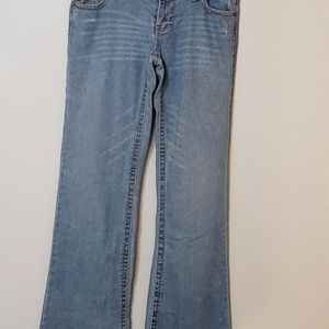 Juniors Vintage Paris Blues Low Rise Distressed Flair Jeans Size 5